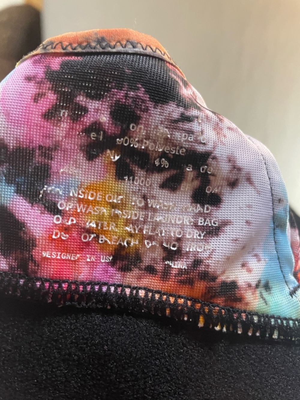 SHEFIT Tie-Dye Front-Zip Sports Bra in Pink, Orange, Black - Picture 5 of 5